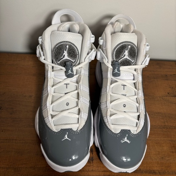 Nike Jordan 6 Rings Sneakers Shoes White/Cool Grey 323419-121 4.5Y / 6 Women - Picture 6 of 8